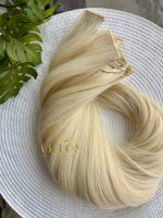 Mega Hair Tic-Tac 4pçs Fibra Russa Liso 60cm 200g, Loiro (1212/6130#) - Imagem 6