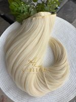 Mega Hair Tic-Tac 4pçs Fibra Russa Liso 60cm 200g, Loiro (1212/6130#) - Imagem 2