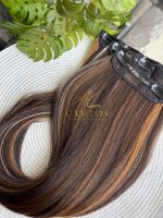 Mega Hair Tic-Tac 4pçs Fibra Russa Liso 60cm 200g, Morena Iluminada (OP427613#) - Imagem 4