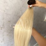 Cabelo Telado/Tecido Loiro Pérola Esfumado Liso Fibra Russa 70cm 150g - Imagem 2