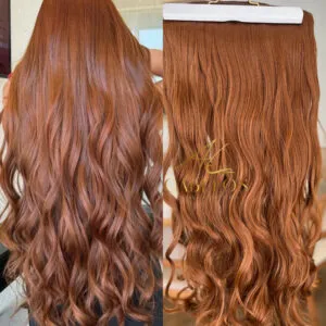 Mega Hair Tic-Tac Ruivo Cobreado Ondulado Fibra Bio Luxo Prime.